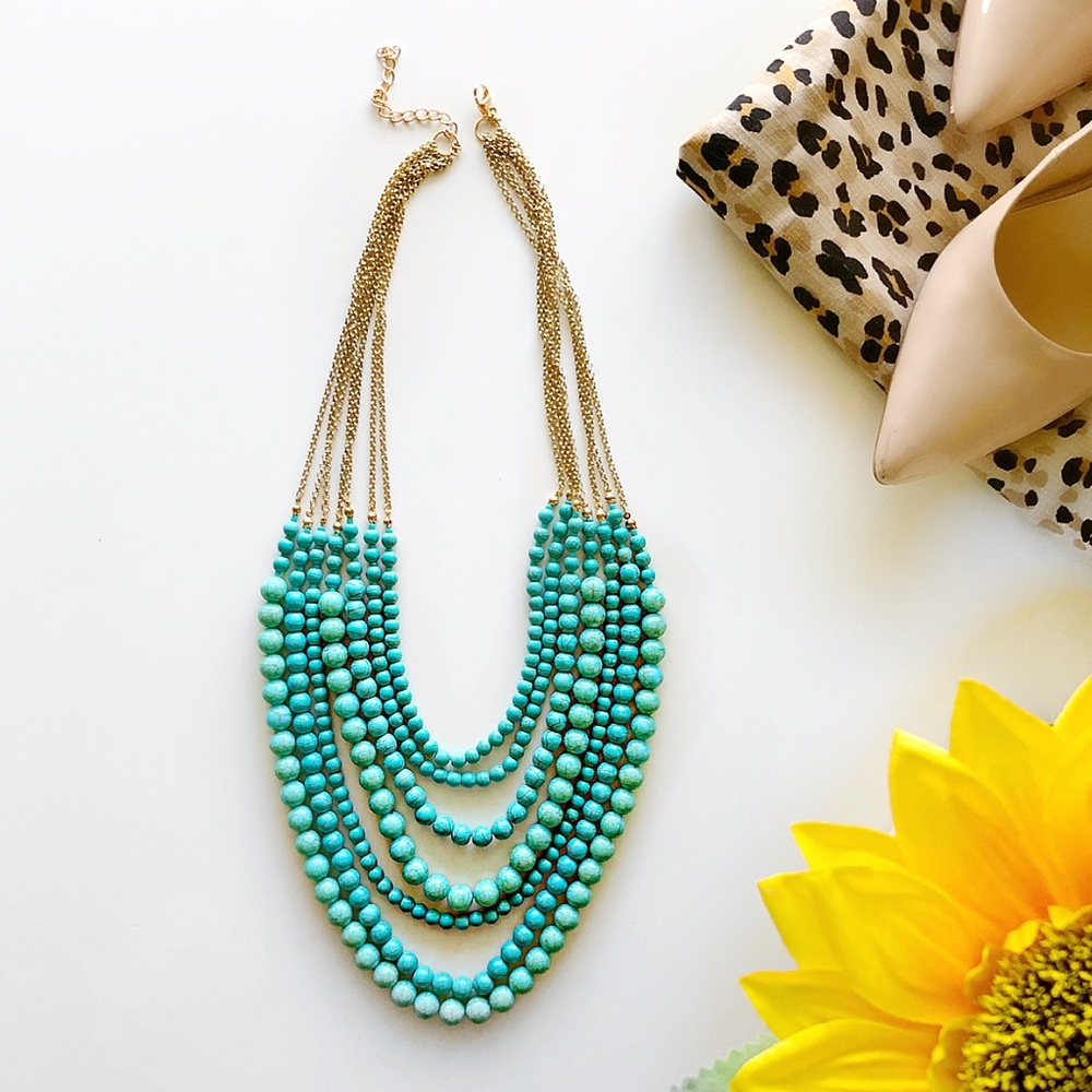 Multi strand turquoise necklace NWT